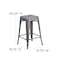 Flash Furniture 24'' High Backless Metal Indoor Counter Height Stool, Square Seat, PK4 4-XU-DG-TP0004-24-GG - alternate 7